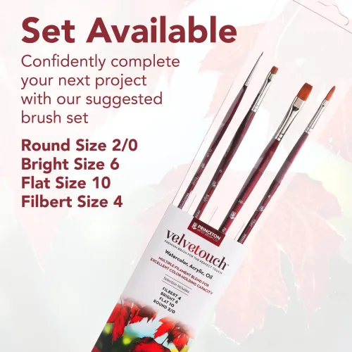 View image 7 of 7 for Princeton Velvetouch Jenna Rainey Blooms Brush, Long Handle, Size 12 - Professional Artist Brushes for Mixed Media, Acrylic, Oil