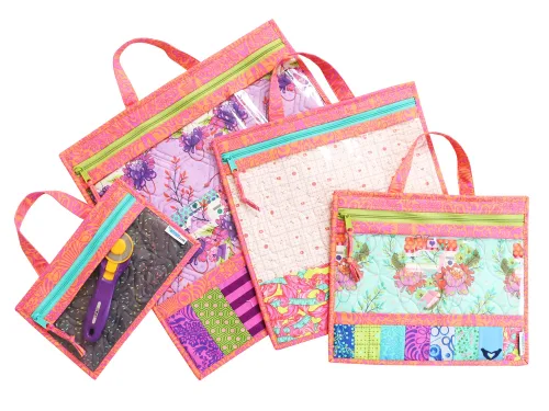 View image 2 of 6 for Project Bags 2.0 Sewing Pattern by ByAnnie – Zippered Project Organizer Bags with Vinyl Window, Quilted Base & Handles for Sewing, Craft & Travel Storage (Multiple Sizes)
