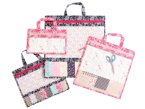 View image 3 of 6 for Project Bags 2.0 Sewing Pattern by ByAnnie – Zippered Project Organizer Bags with Vinyl Window, Quilted Base & Handles for Sewing, Craft & Travel Storage (Multiple Sizes)