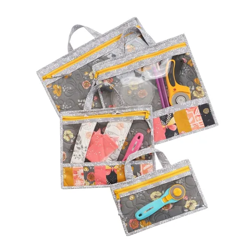 View image 6 of 6 for Project Bags 2.0 Sewing Pattern by ByAnnie – Zippered Project Organizer Bags with Vinyl Window, Quilted Base & Handles for Sewing, Craft & Travel Storage (Multiple Sizes)