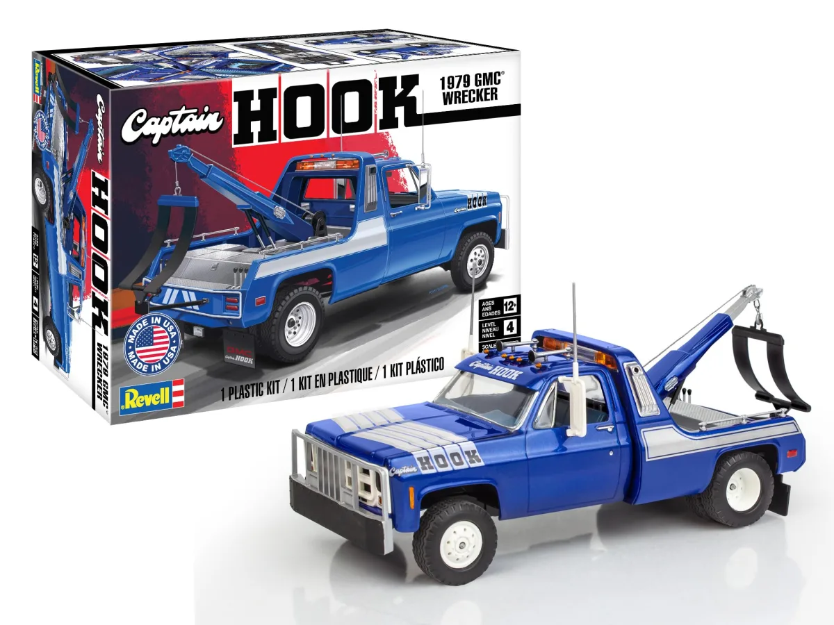 Revell 14590 1979 GMC Wrecker “Captain Hook” 1:25 Scale 57-Piece Skill Level 4 Model Building Kit