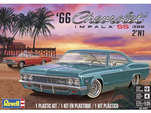 View image 2 of 9 for Revell 1966 Chevy Impala SS Plastic Car Model Building Kit - 1:25 Scale