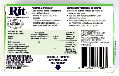 View image 2 of 3 for Rit Dye Laundry Treatment Whitener and Brightener Powder, 1 oz, 3-Pack