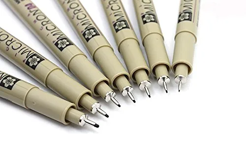 View image 2 of 7 for Sakura Pigma Micron pen 005 Black ink marker felt tip pen, Archival pigment ink, fine point for artist drawing pens - 8 pen set