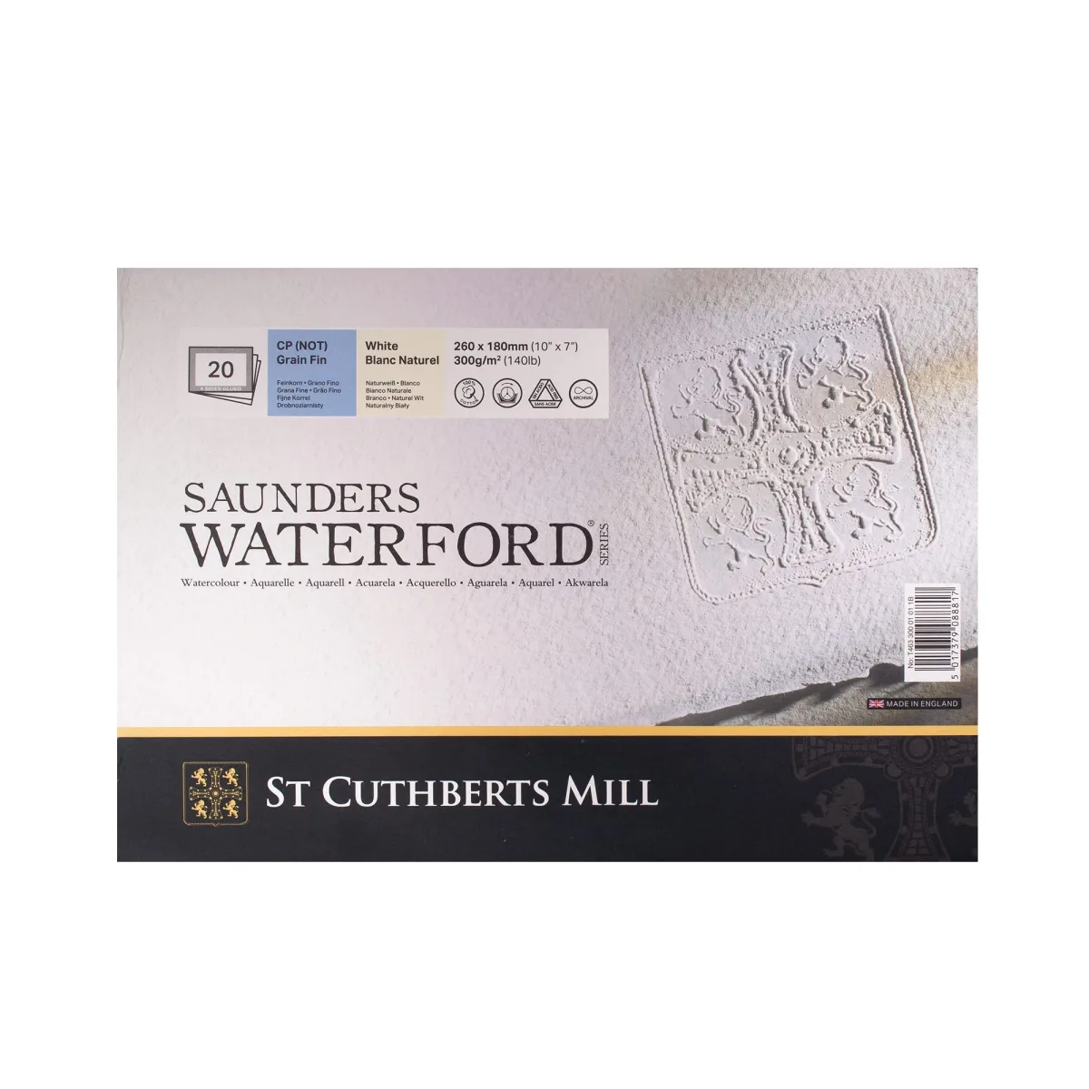 Saunders Waterford Legion Watercolour Block, 140 lb. Cold Press, 7 x 10 inches, White, 20 Sheets (I98-SWB140CP710) by SAUNDERS WATER FORD SERIES
