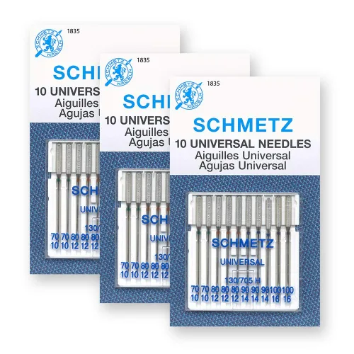 View image 2 of 5 for SCHMETZ Universal Sewing Machine Needles, Three 10-Pack Assortment, 30 Needles, 70/10, 80/12, 90/14, 100/16