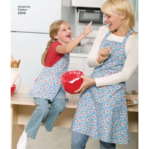 View image 2 of 4 for Simplicity Child and Adult Matching Apron Sewing Patterns, Sizes S-L