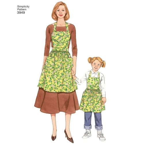 View image 3 of 4 for Simplicity Child and Adult Matching Apron Sewing Patterns, Sizes S-L