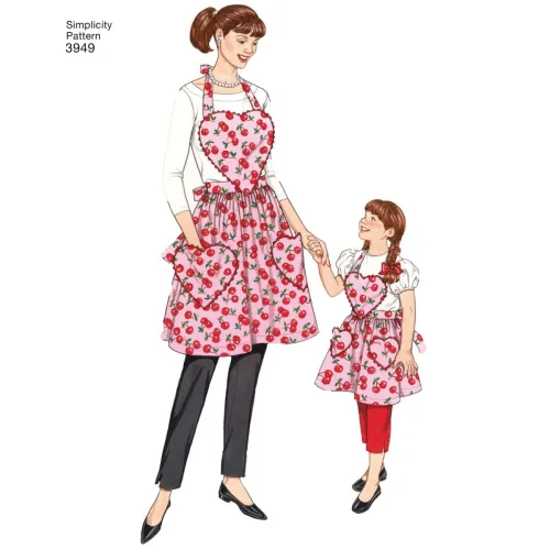 View image 4 of 4 for Simplicity Child and Adult Matching Apron Sewing Patterns, Sizes S-L