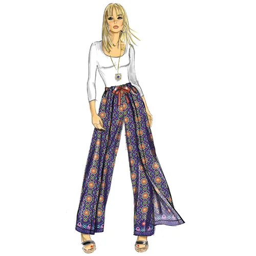 View image 3 of 5 for Simplicity SS9595OS Misses' Vintage 1970's Jiffy Wrap and Tie Pantskirt Sewing Pattern Packet, Design Code S9595, One Size