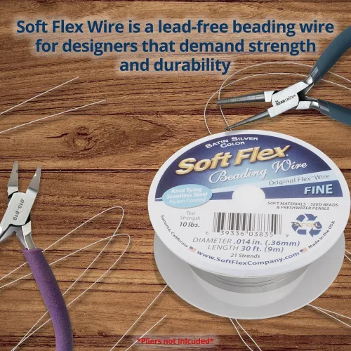 View image 2 of 8 for Soft Flex 21 Strand Beading Wire Fine 0.14 Diameter 30ft Design Wire
