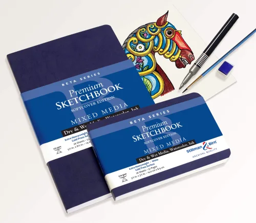 View image 2 of 2 for Stillman & Birn Beta Series Softcover Sketchbook, 8" x 10", 270 GSM (Extra Heavyweight), White Paper, Cold Press Surface