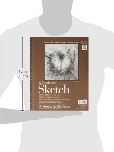 View image 2 of 2 for Strathmore 400 Series Sketch Pad, 9x12 inch, 50 Sheets - Artist Sketchbook for Drawing, Illustration, Art Class Students