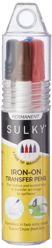 Sulky Iron-On Transfer Pens 4/Pkg-Black, Blue, Brown & Red