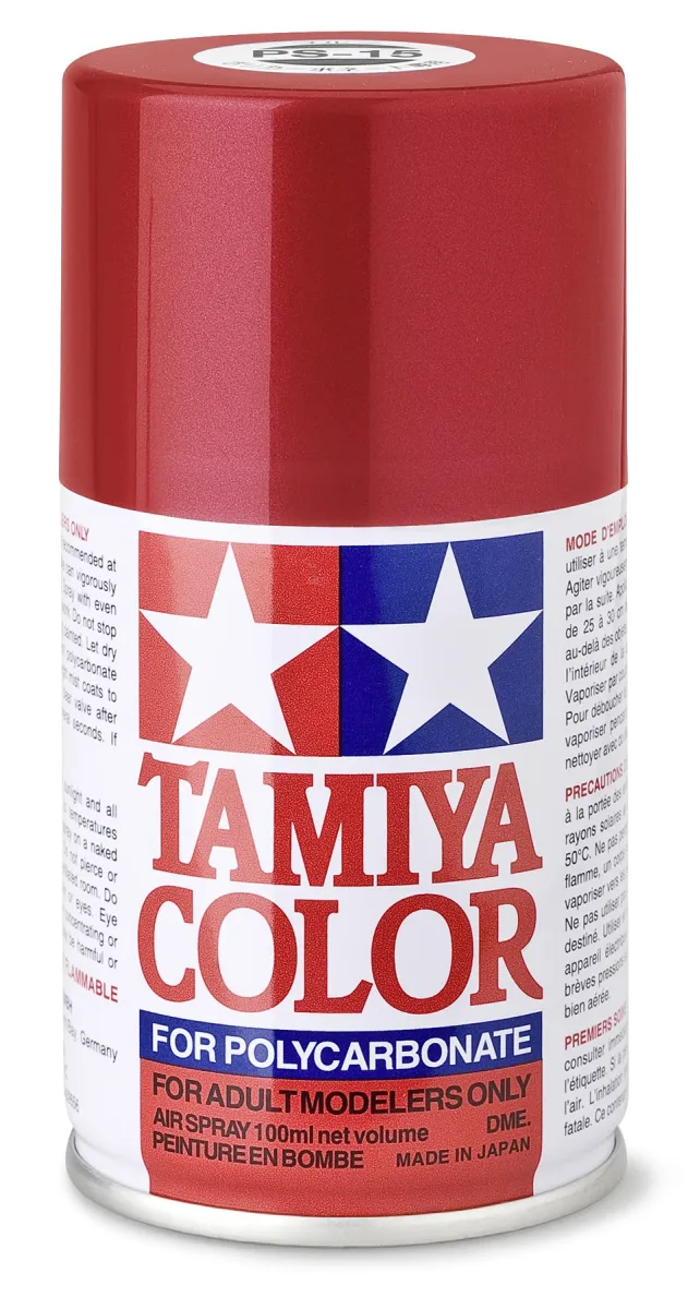 TAMIYA Polycarbonate PS-15 Metal Red TAM86015 Lacquer Primers & Paints