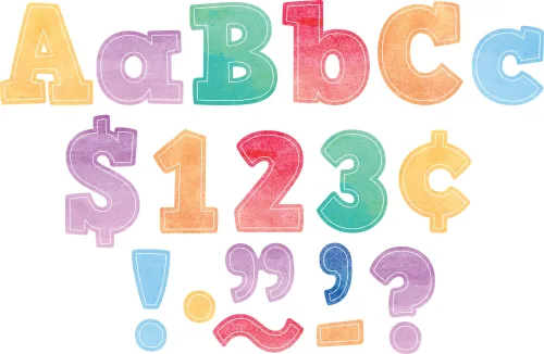 Teacher Created Resources Watercolor Bold Block 4'' Letters Combo Pack