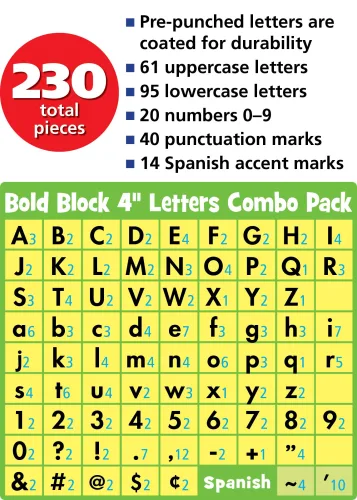 View image 6 of 8 for Teacher Created Resources Watercolor Bold Block 4'' Letters Combo Pack