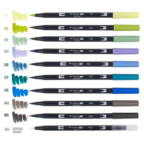 View image 5 of 7 for Tombow ABT Dual Brush Pen set of 10, LANDSCAPE