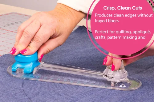 View image 2 of 8 for TrueCut 360° Fabric Circle Cutter – Rotary Cutting Tool for Quilting, Sewing, Crafting – Cuts Perfect 1-12" Circles in Fabric, Felt, Vinyl, Paper – Easy-to-Use Precision Blade