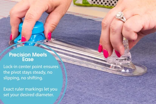 View image 4 of 8 for TrueCut 360° Fabric Circle Cutter – Rotary Cutting Tool for Quilting, Sewing, Crafting – Cuts Perfect 1-12" Circles in Fabric, Felt, Vinyl, Paper – Easy-to-Use Precision Blade