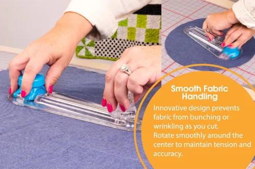 View image 5 of 8 for TrueCut 360° Fabric Circle Cutter – Rotary Cutting Tool for Quilting, Sewing, Crafting – Cuts Perfect 1-12" Circles in Fabric, Felt, Vinyl, Paper – Easy-to-Use Precision Blade