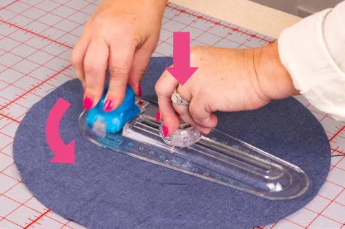 View image 8 of 8 for TrueCut 360° Fabric Circle Cutter – Rotary Cutting Tool for Quilting, Sewing, Crafting – Cuts Perfect 1-12" Circles in Fabric, Felt, Vinyl, Paper – Easy-to-Use Precision Blade