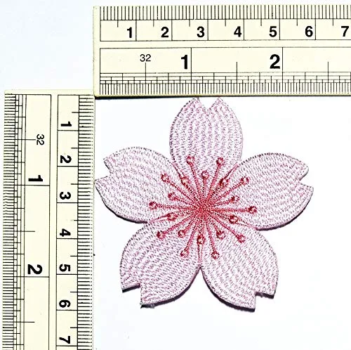 View image 2 of 4 for Umama Patch Set of 3 Beautiful Cherry Blossoms Flower Embroidery Patch Beautiful Japanese Cherry Blossoms Pink Sticker Cartoon Iron on Applique Patches Craft DIY Clothes Jeans T-Shirt Hat Backpacks