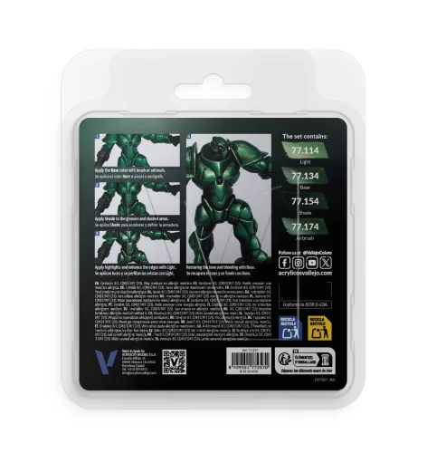 View image 2 of 9 for Vallejo - Dusken Green Set, True Metallic Metal, 4 Bottles x 0.6 fl.oz.