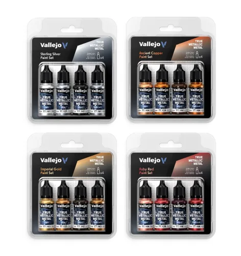 View image 4 of 9 for Vallejo - Dusken Green Set, True Metallic Metal, 4 Bottles x 0.6 fl.oz.