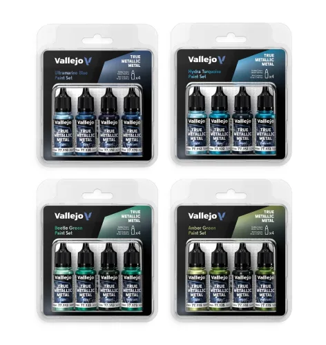 View image 7 of 9 for Vallejo - Dusken Green Set, True Metallic Metal, 4 Bottles x 0.6 fl.oz.