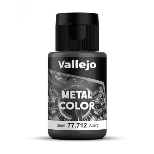 Vallejo - Metal Color | Steel 32 ml (1.08 fl.oz.) | Faithfully Reproduce Different Metallic Finishes