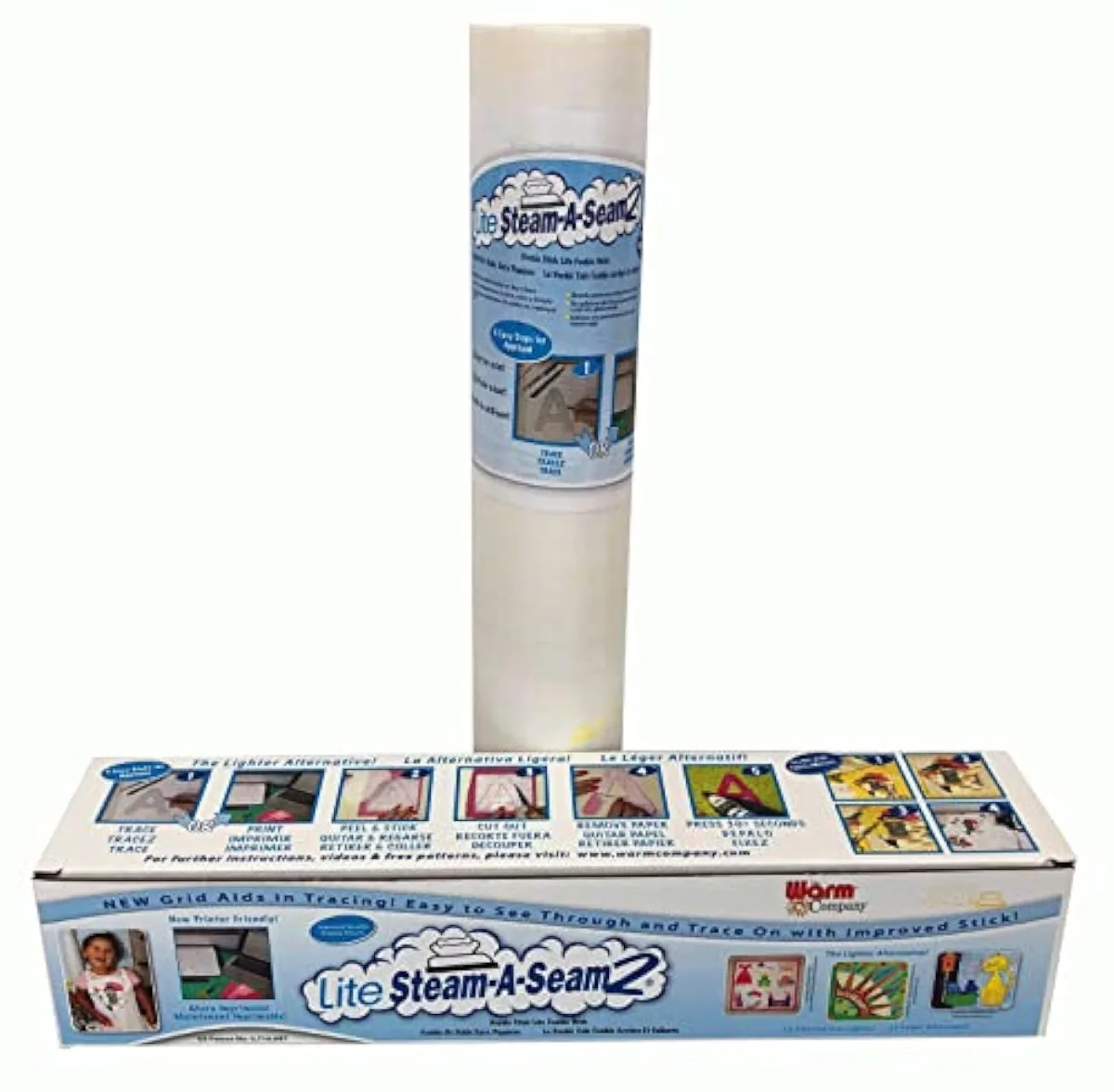 Warm Company Steam A Seam 2 Lite Fusible Web 24" Wide 3 Yard Roll Packed in Kraft Tube by The Warm Company