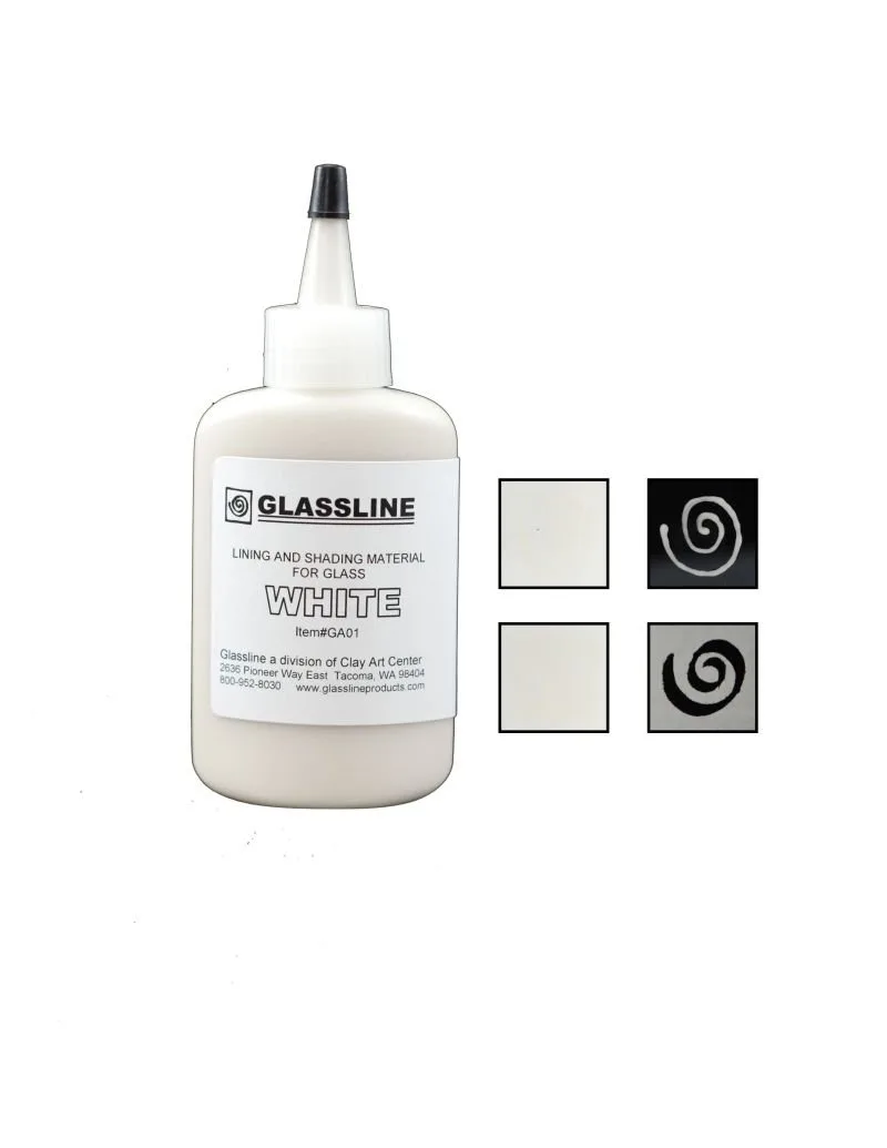 White GLASSLINE FUSING Paint Pen 2 oz Bottle
