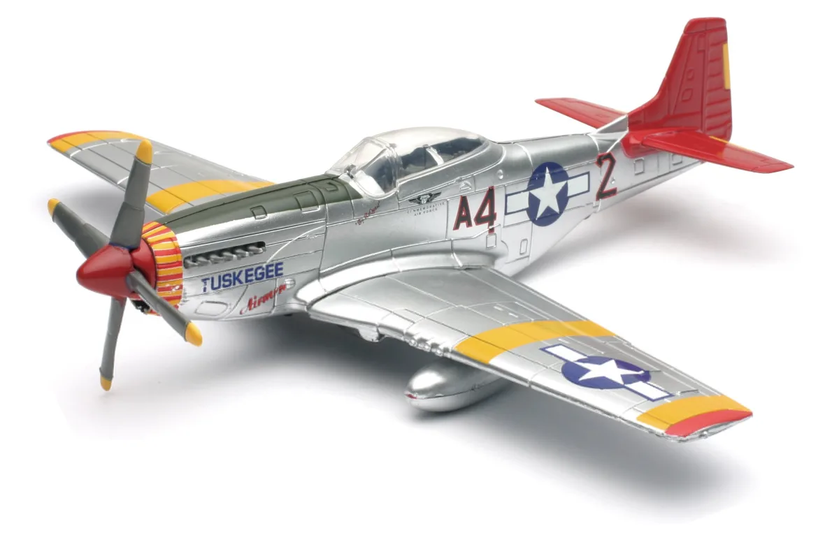 World War II Replica Fighter Air Planes ClassicAircraft P-51D Red Tails 1:48 by New Ray by NewRay