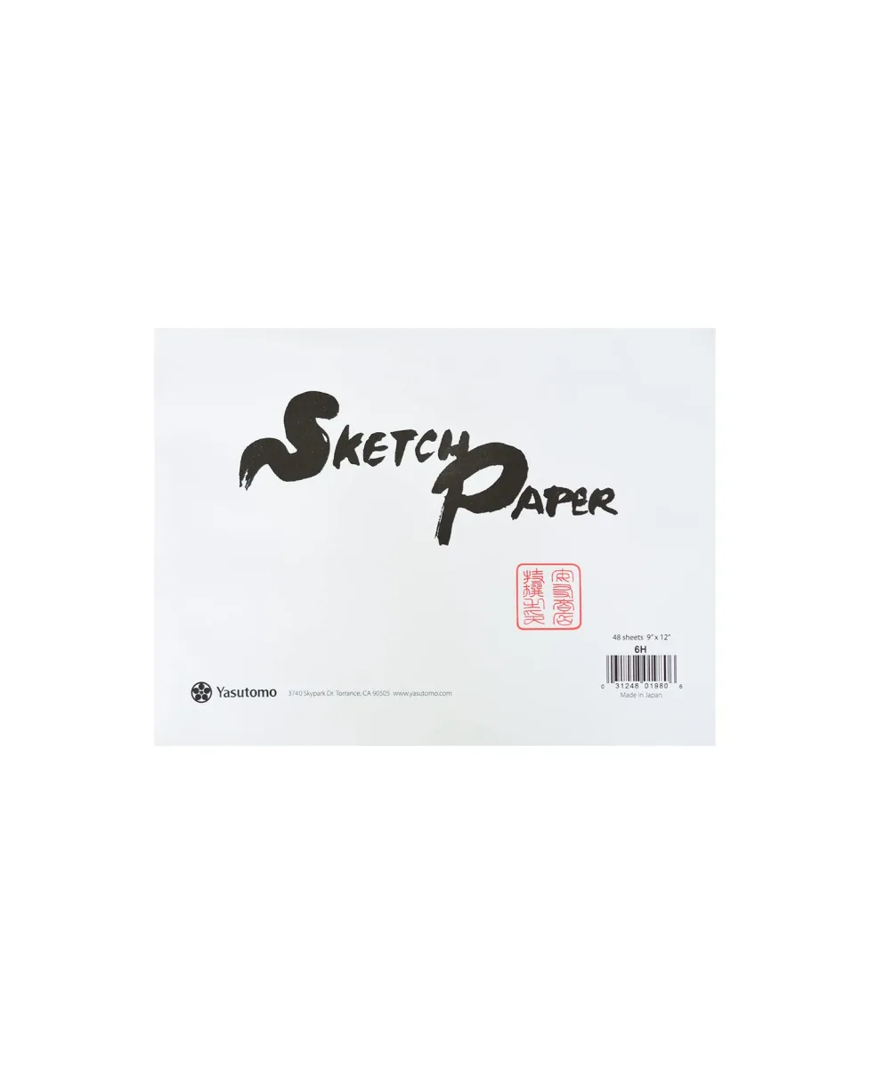 Yasutomo Hosho Paper Pad, 9"x12", 48 Sheets with Deckle Edges, Off-White (6H)